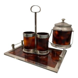 bar-set_tura01 1960s Mid-Century Aldo Tura Red Lucite Bar Wine Set, Italy – 3 Pieces