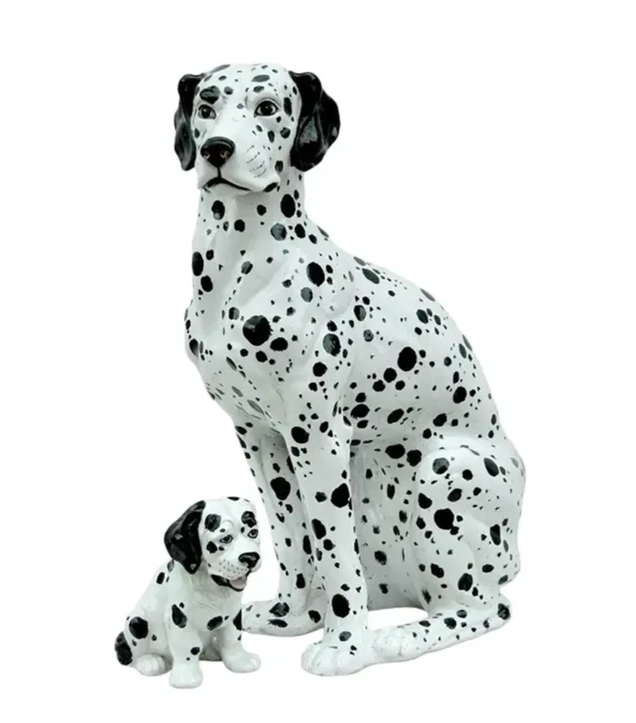 Vintage Painted Pair of Ceramic Dalmatian Dogs, Italy, 1970s