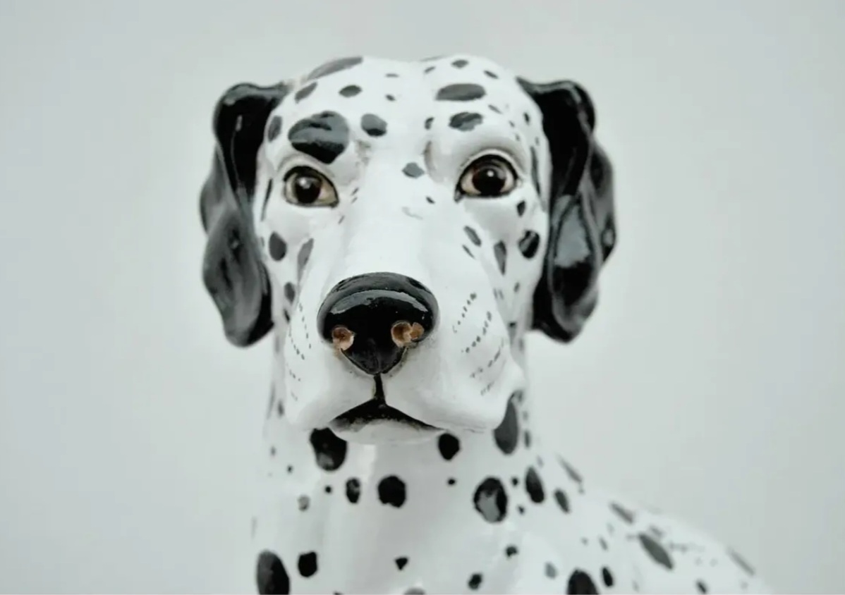 Vintage Painted Pair of Ceramic Dalmatian Dogs, Italy, 1970s - Image 2