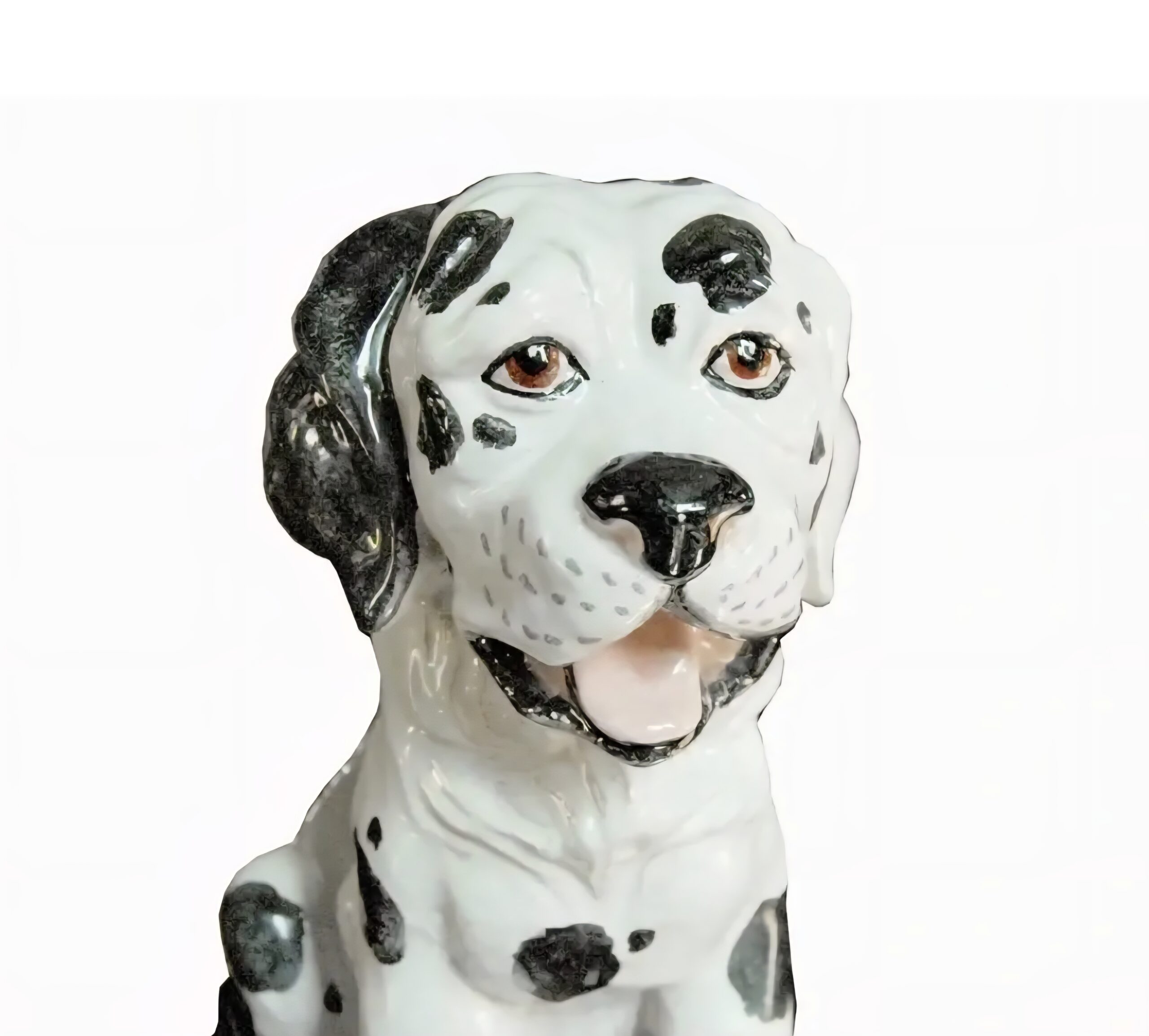 Vintage Painted Pair of Ceramic Dalmatian Dogs, Italy, 1970s - Image 3