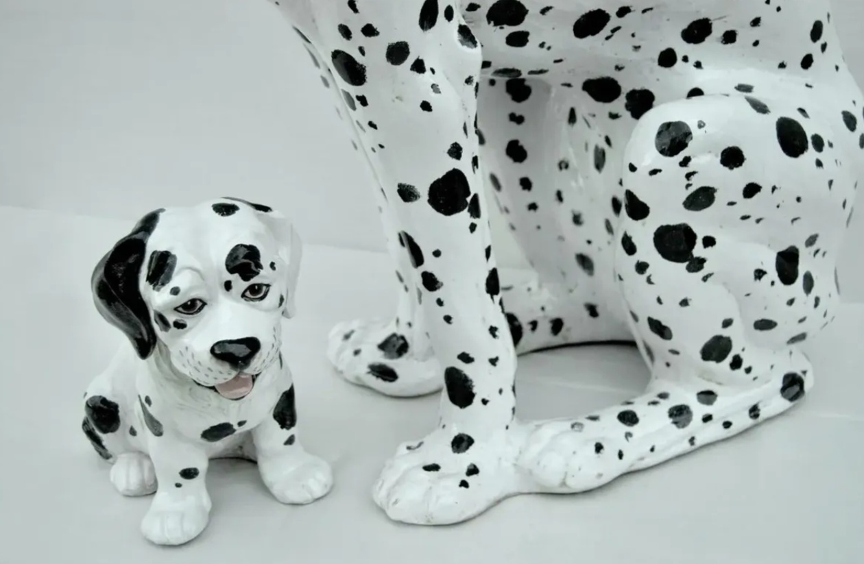 Vintage Painted Pair of Ceramic Dalmatian Dogs, Italy, 1970s - Image 5