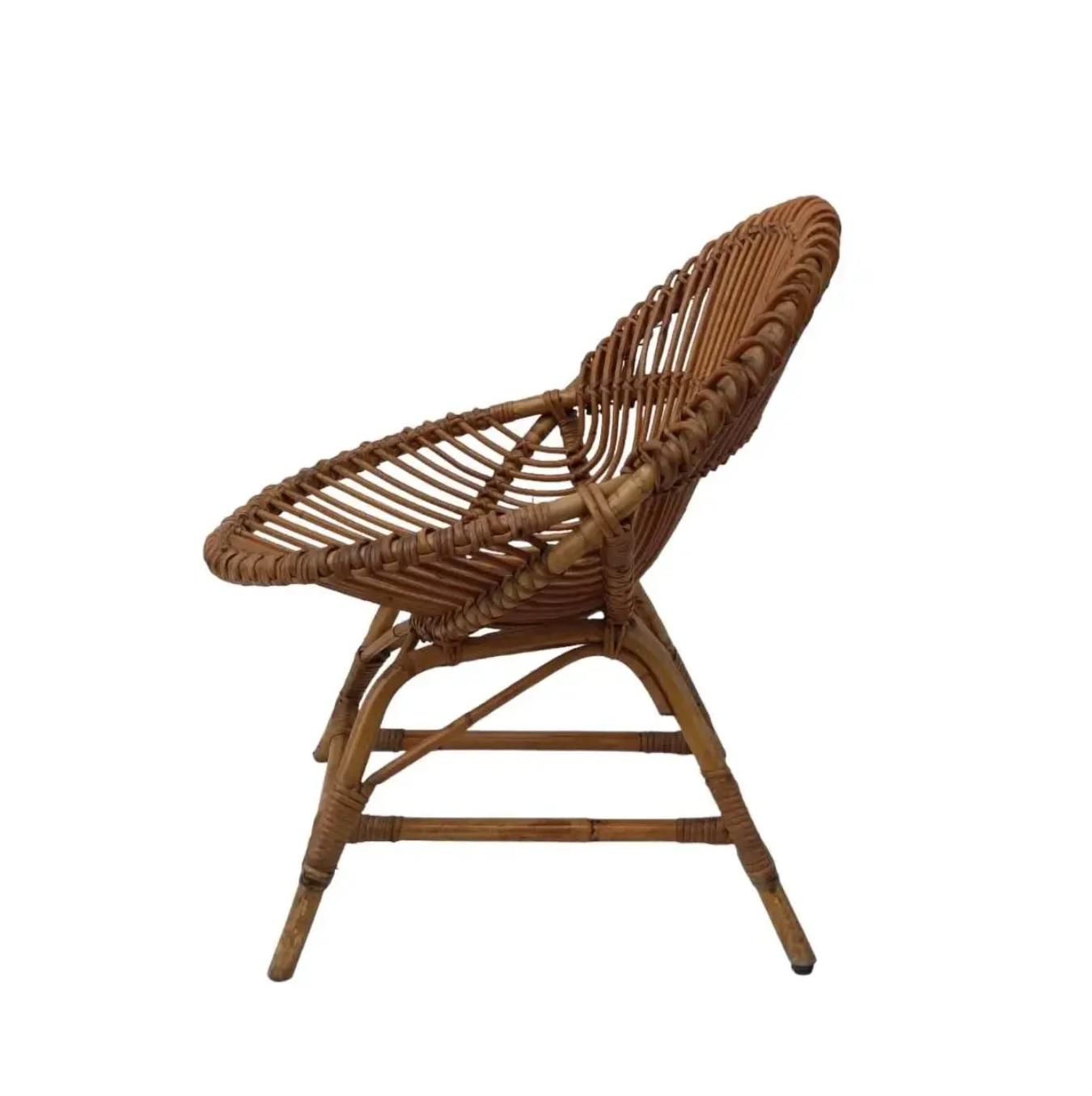 Pair of Vintage Bonacina Rattan Sculptural Chairs, Italy, 1960s - Image 4