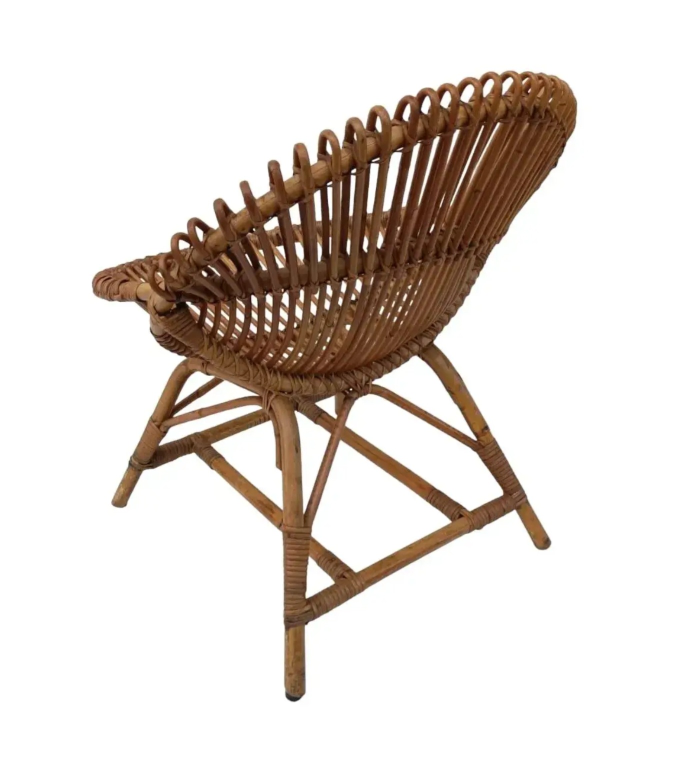 Pair of Vintage Bonacina Rattan Sculptural Chairs, Italy, 1960s - Image 5
