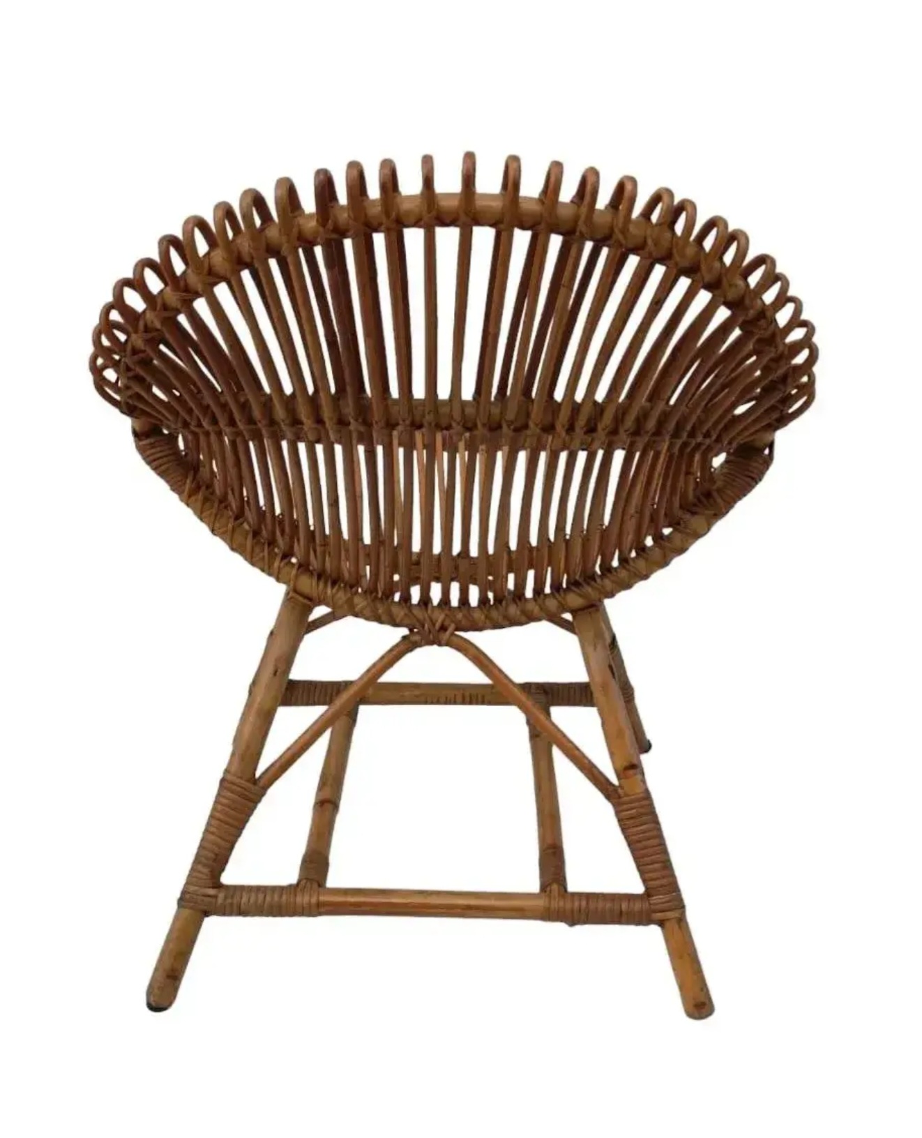 Pair of Vintage Bonacina Rattan Sculptural Chairs, Italy, 1960s - Image 6