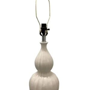 Large White Ceramic Table Lamp, France 1960s